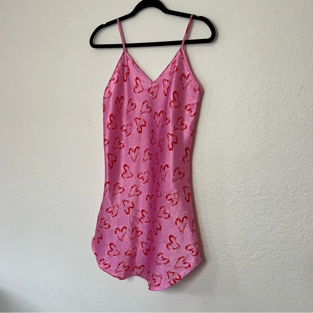 VTH Y2K Moon Dance Slip‎ Nightgown Pink Heart Valentine’s Day Women’s Size Small